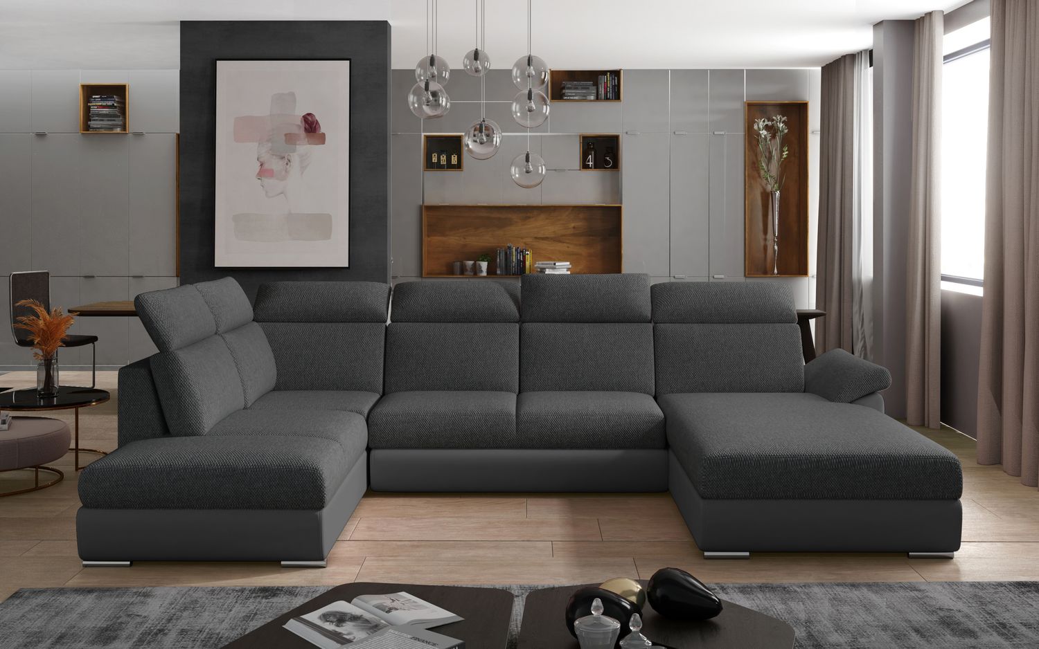 Corner Sleeper Sofa Evanell 21 | size: Width: 336cm, Height: 102cm, Depth: 216cm | color: Inari/Soft | image: 1 | variant: 1015628