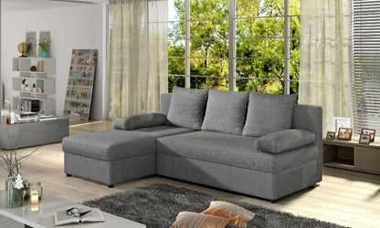 Corner Sleeper Sofa Exeter | size: Width: 206cm, Height: 90cm, Depth: 146cm | color: Gray | image: 1 | variant: 1008874