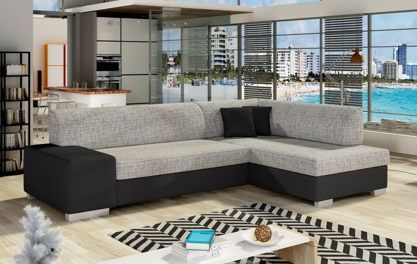 Corner Sleeper Sofa Fabio 12 | size: Width: 268cm, Height: 73cm, Depth: 167cm | color: Berlin/Soft | image: 1 | variant: 1015669