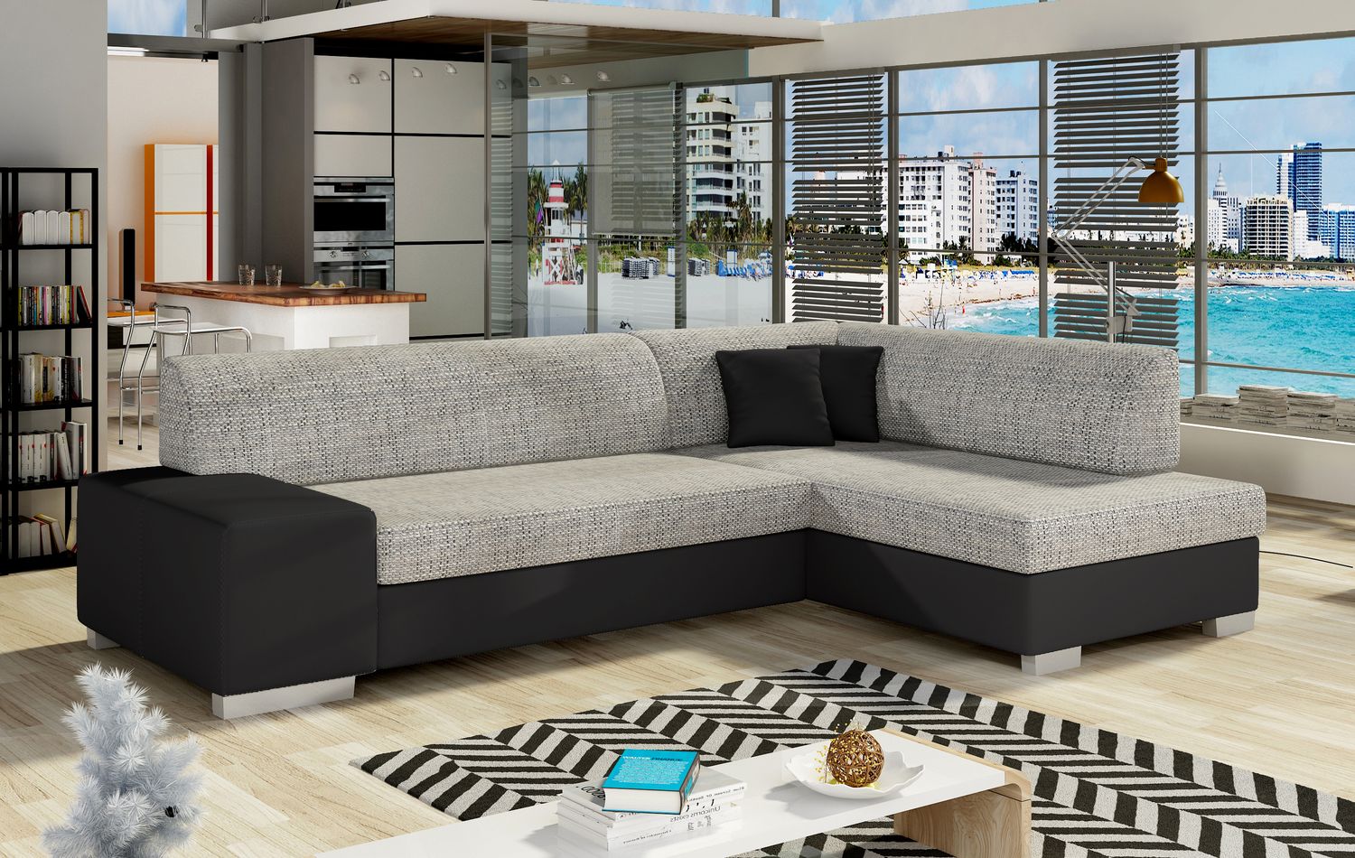 Corner Sleeper Sofa Fabio 12 | size: Width: 268cm, Height: 73cm, Depth: 167cm | color: Berlin/Soft | image: 1 | variant: 1015669