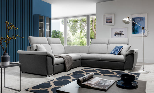 Corner Sleeper Sofa Federico 33 | size: Width: 268cm, Height: 102cm, Depth: 60cm | color: Sawana | image: 1 | variant: 1015723