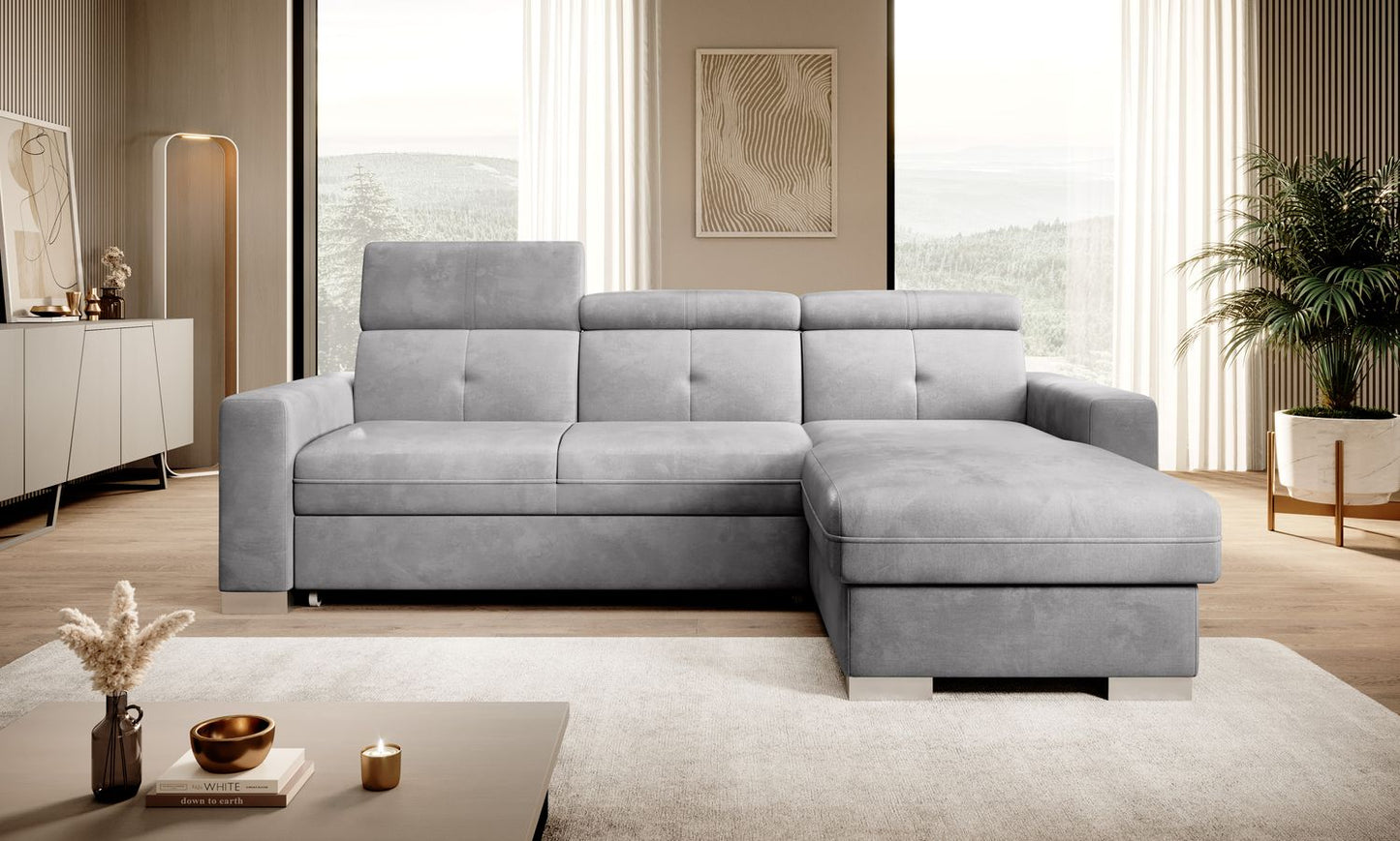 Corner Sleeper Sofa Filey 40 | size: Width: 247cm, Height: 104cm, Depth: 176cm | color: Nube | image: 1 | variant: 1015490