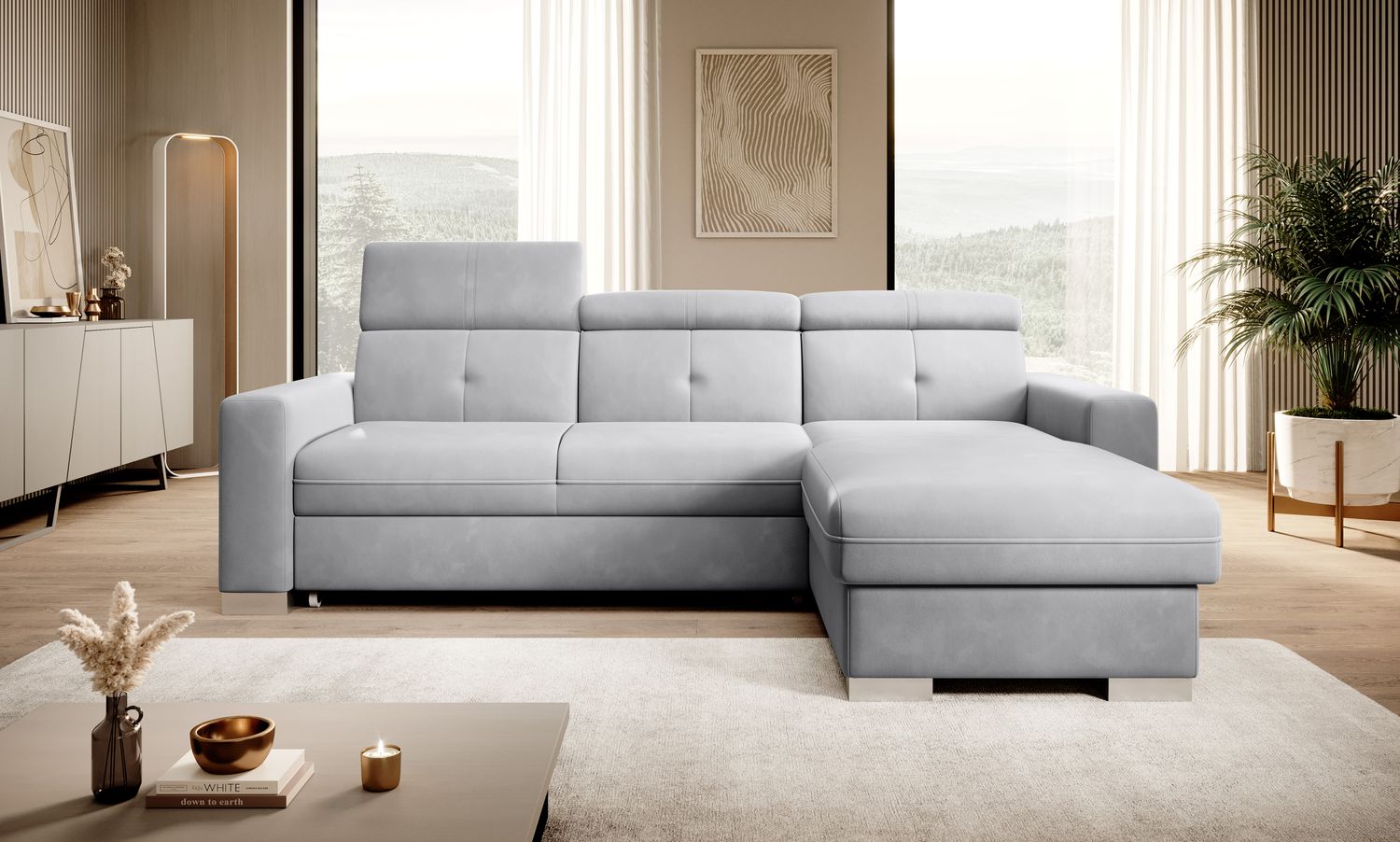 Corner Sleeper Sofa Filey 46 | size: Width: 247cm, Height: 104cm, Depth: 176cm | color: Sola | image: 1 | variant: 1015496