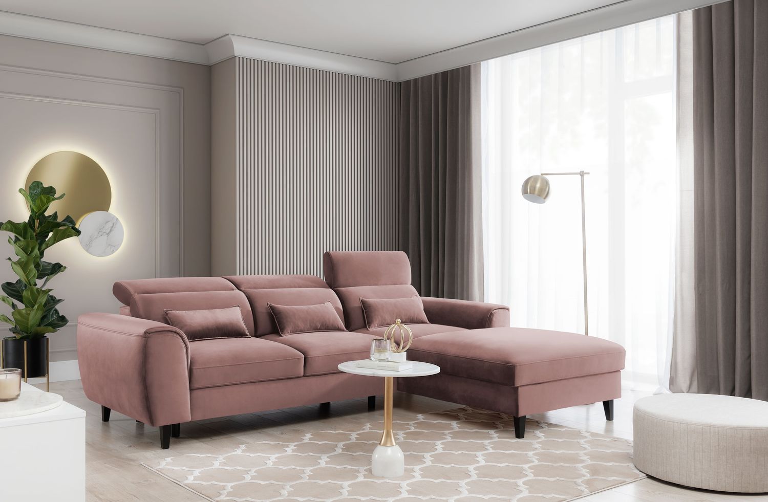 Corner Sleeper Sofa Foble 16 | size: Width: 267cm, Height: 100cm, Depth: 196cm | color: Nube | image: 1 | variant: 1014498