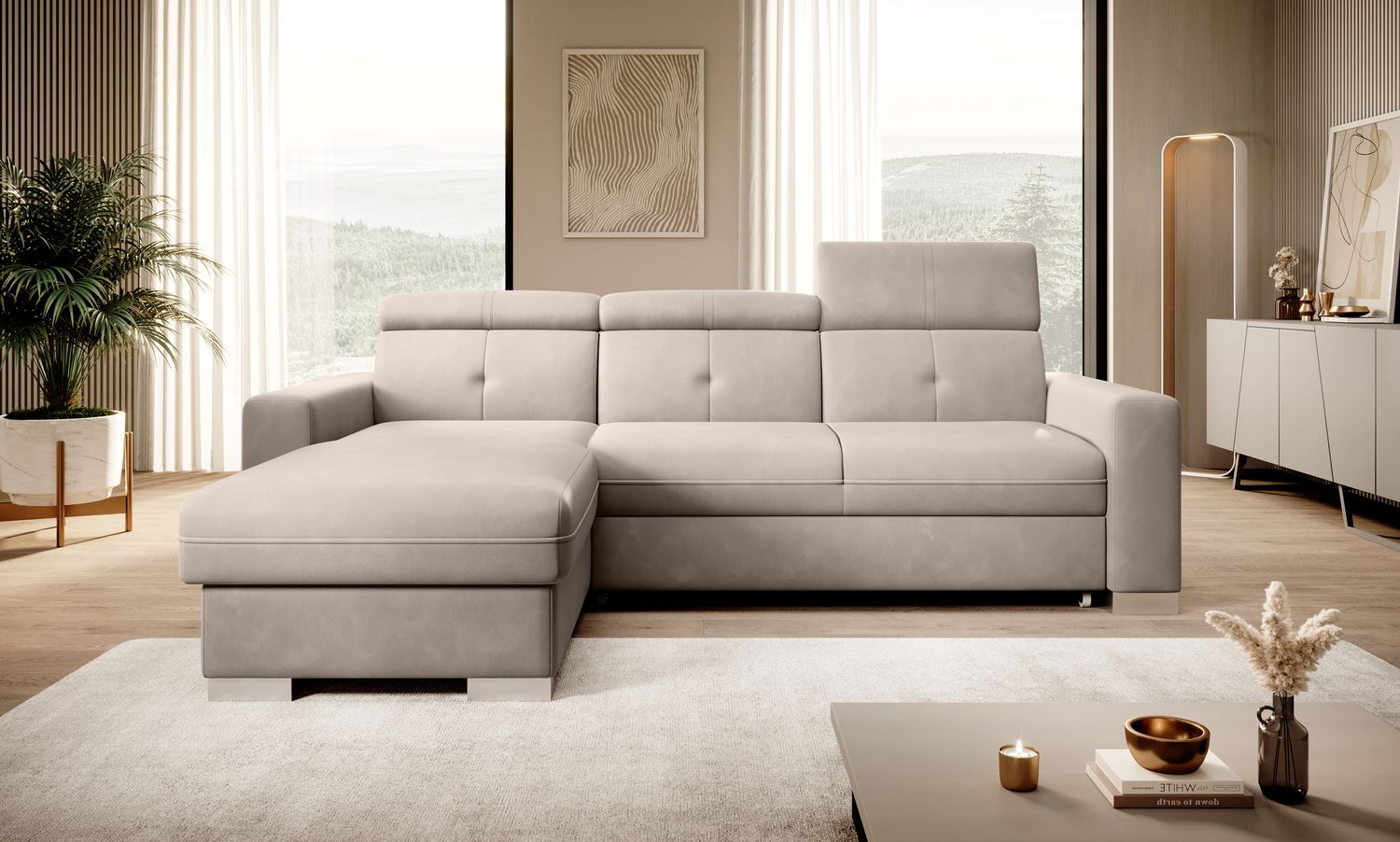 Corner Sleeper Sofa Fresia 18 | size: Width: 247cm, Height: 104cm, Depth: 176cm | color: Sola | image: 1 | variant: 1014522