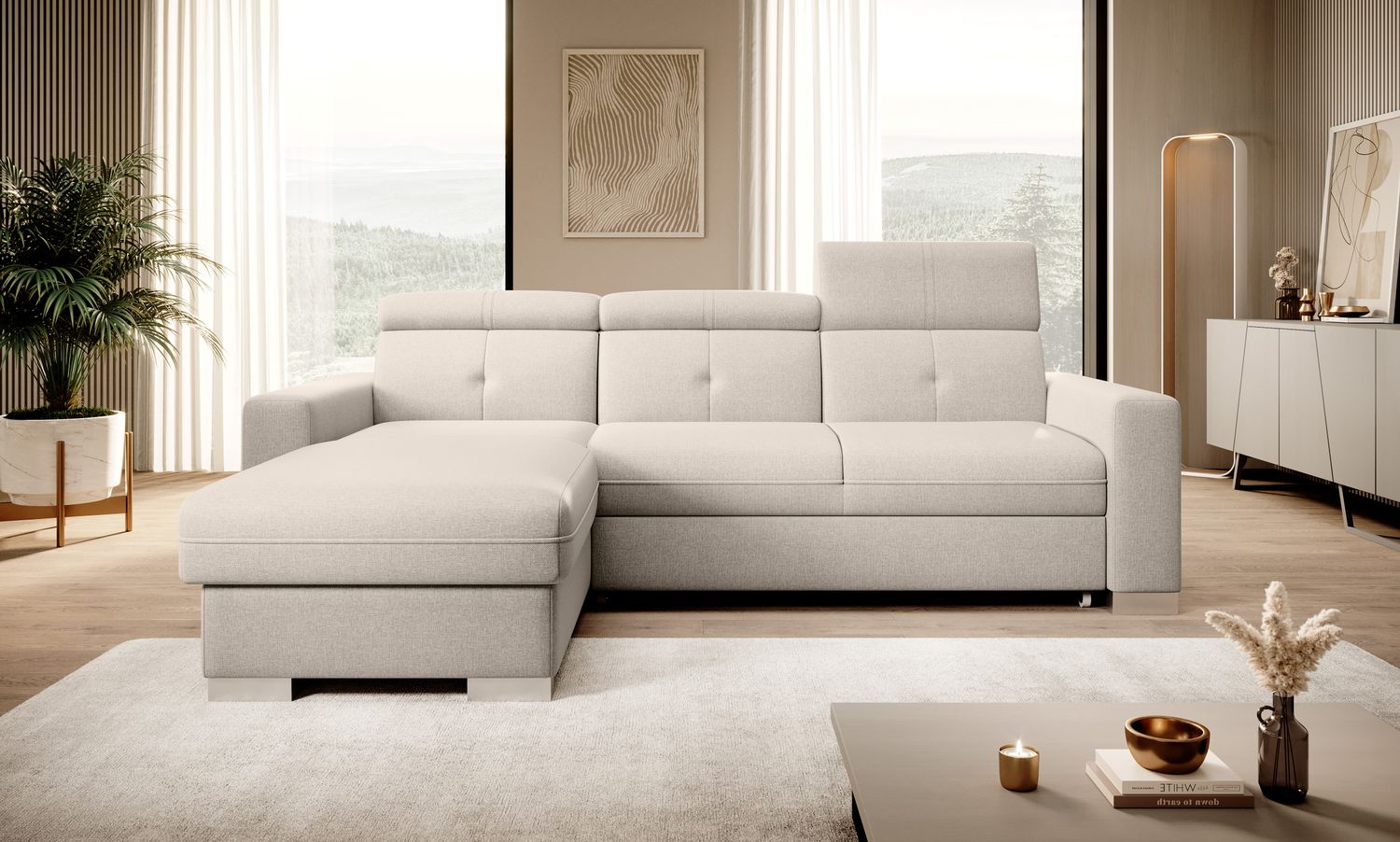 Corner Sleeper Sofa Fresia 21 | size: Width: 247cm, Height: 104cm, Depth: 176cm | color: Inari | image: 1 | variant: 1014525