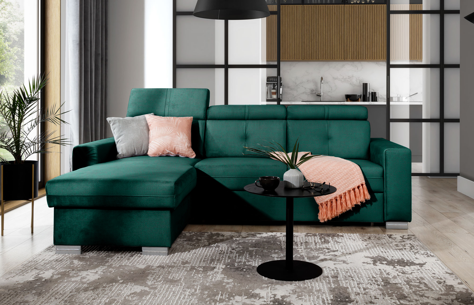 Corner Sleeper Sofa Fresia 29 | size: Width: 247cm, Height: 104cm, Depth: 176cm | color: Nube | image: 1 | variant: 1014533
