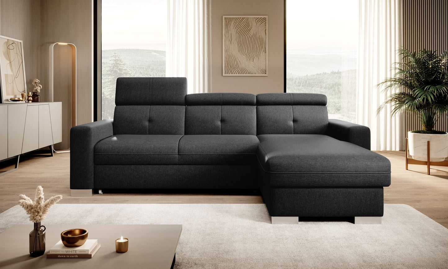 Corner Sleeper Sofa Fresia 57 | size: Width: 247cm, Height: 104cm, Depth: 176cm | color: Flores | image: 1 | variant: 1014561
