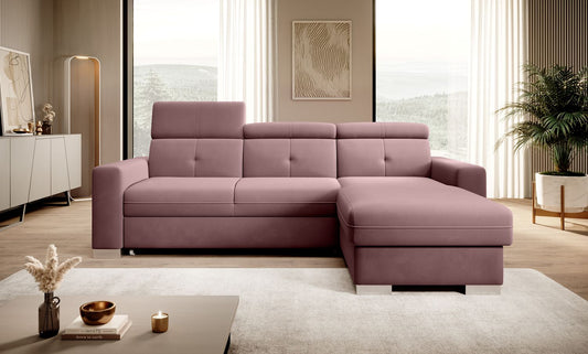Corner Sleeper Sofa Fresia 65 | size: Width: 247cm, Height: 104cm, Depth: 176cm | color: Velvetmat | image: 1 | variant: 1014569
