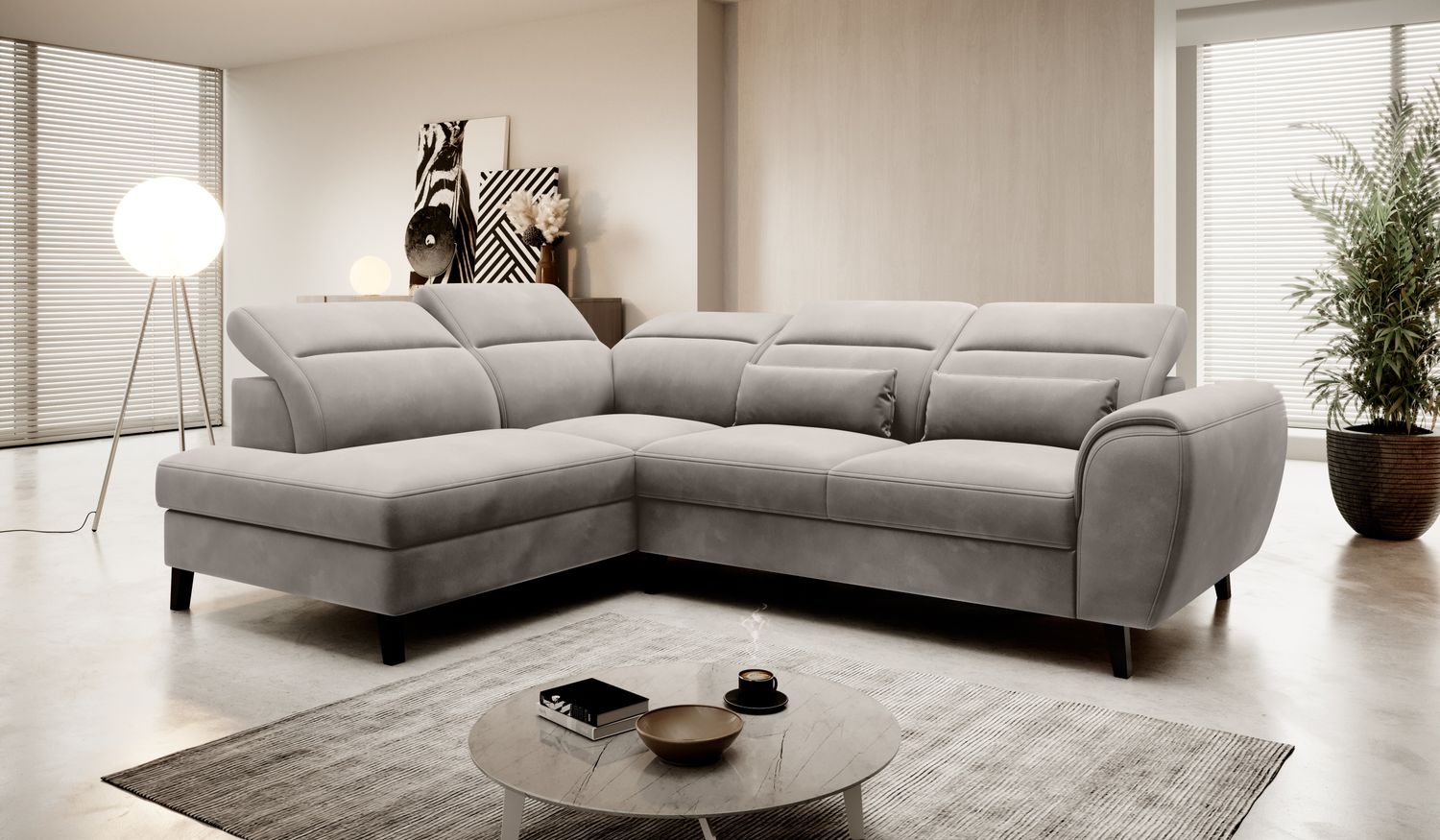 Corner Sleeper Sofa Gainsborough 4 | size: Width: 255cm, Height: 100cm, Depth: 201cm | color: Loco | image: 1 | variant: 1016001