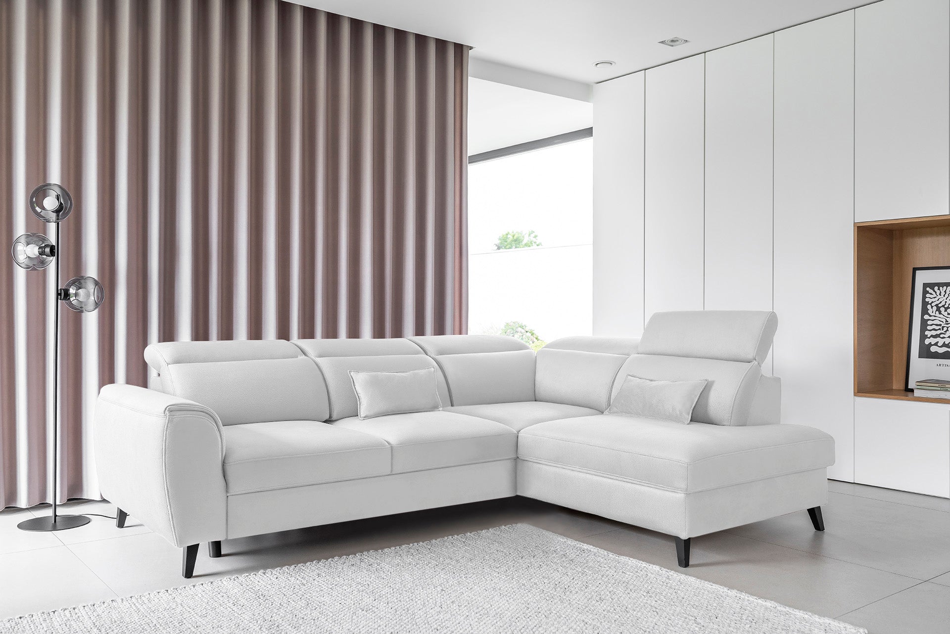 Corner Sleeper Sofa Gainsborough 43 | size: Width: 255cm, Height: 100cm, Depth: 201cm | color: Savoi | image: 1 | variant: 1016040