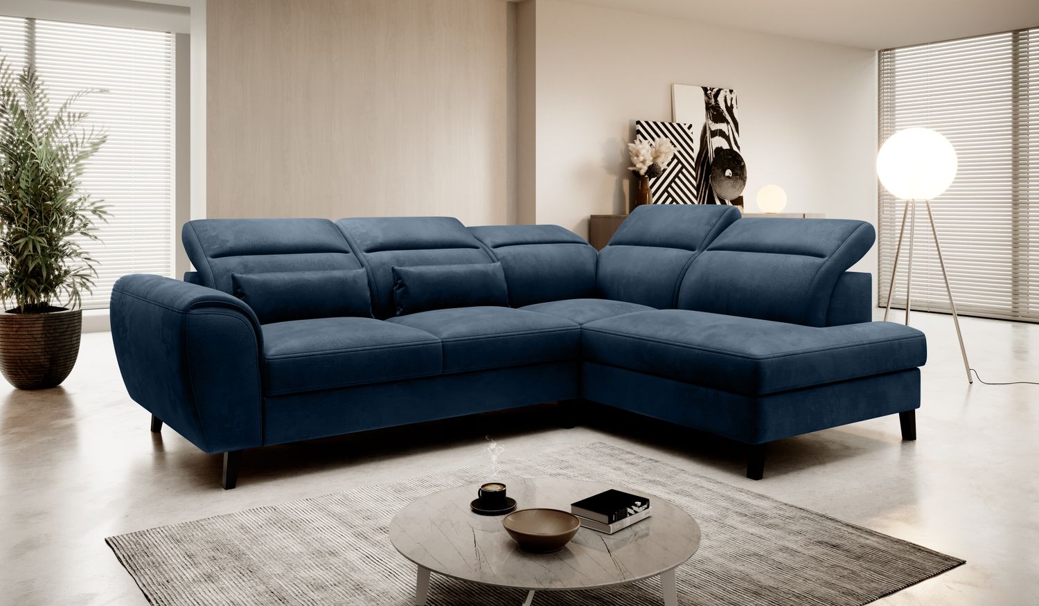 Corner Sleeper Sofa Gainsborough 81 | size: Width: 255cm, Height: 100cm, Depth: 201cm | color: Nube | image: 1 | variant: 1016078