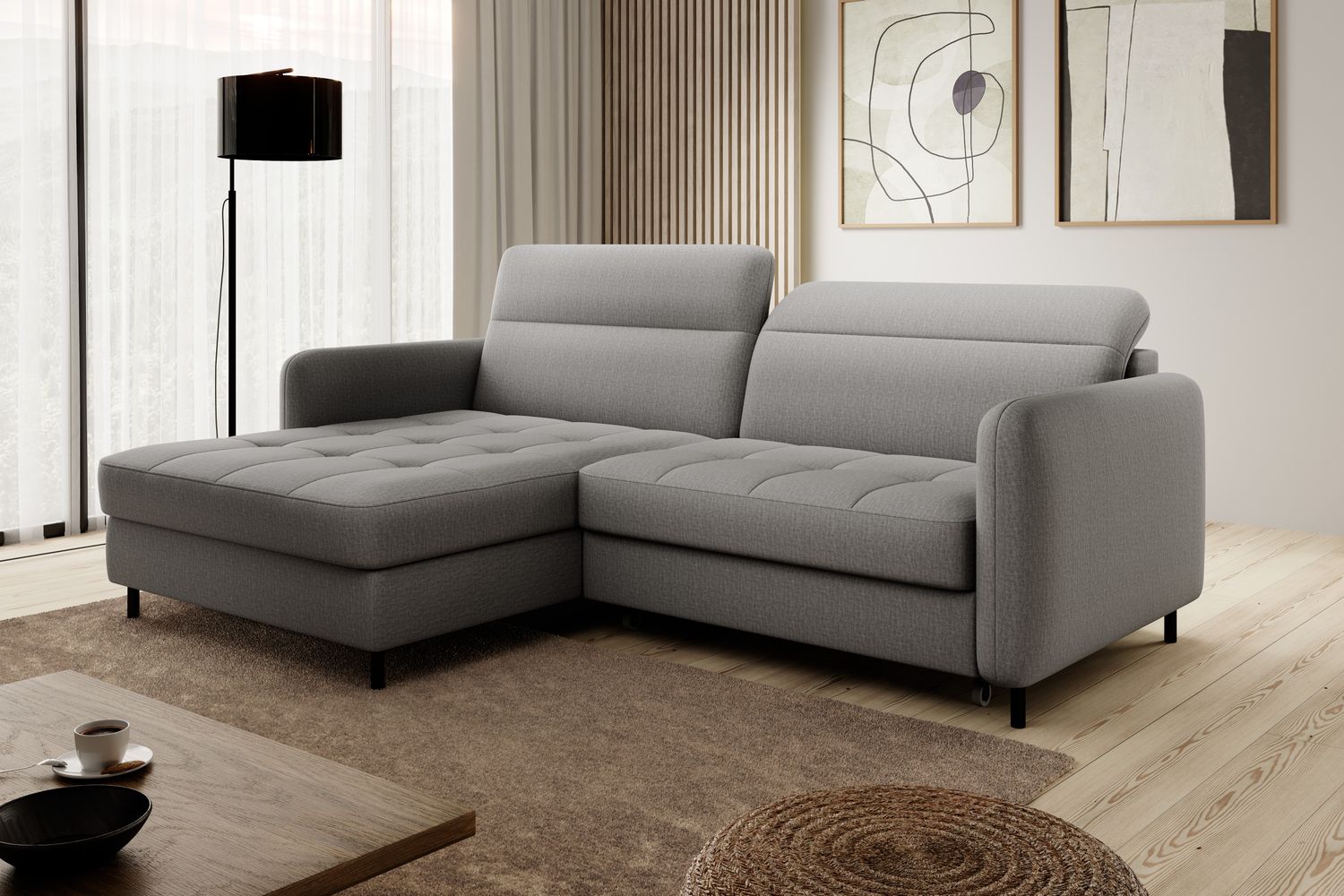 Corner Sleeper Sofa Gomsi 2 | size: Width: 228cm, Height: 100cm, Depth: 165cm | color: Manhattan | image: 1 | variant: 1014584
