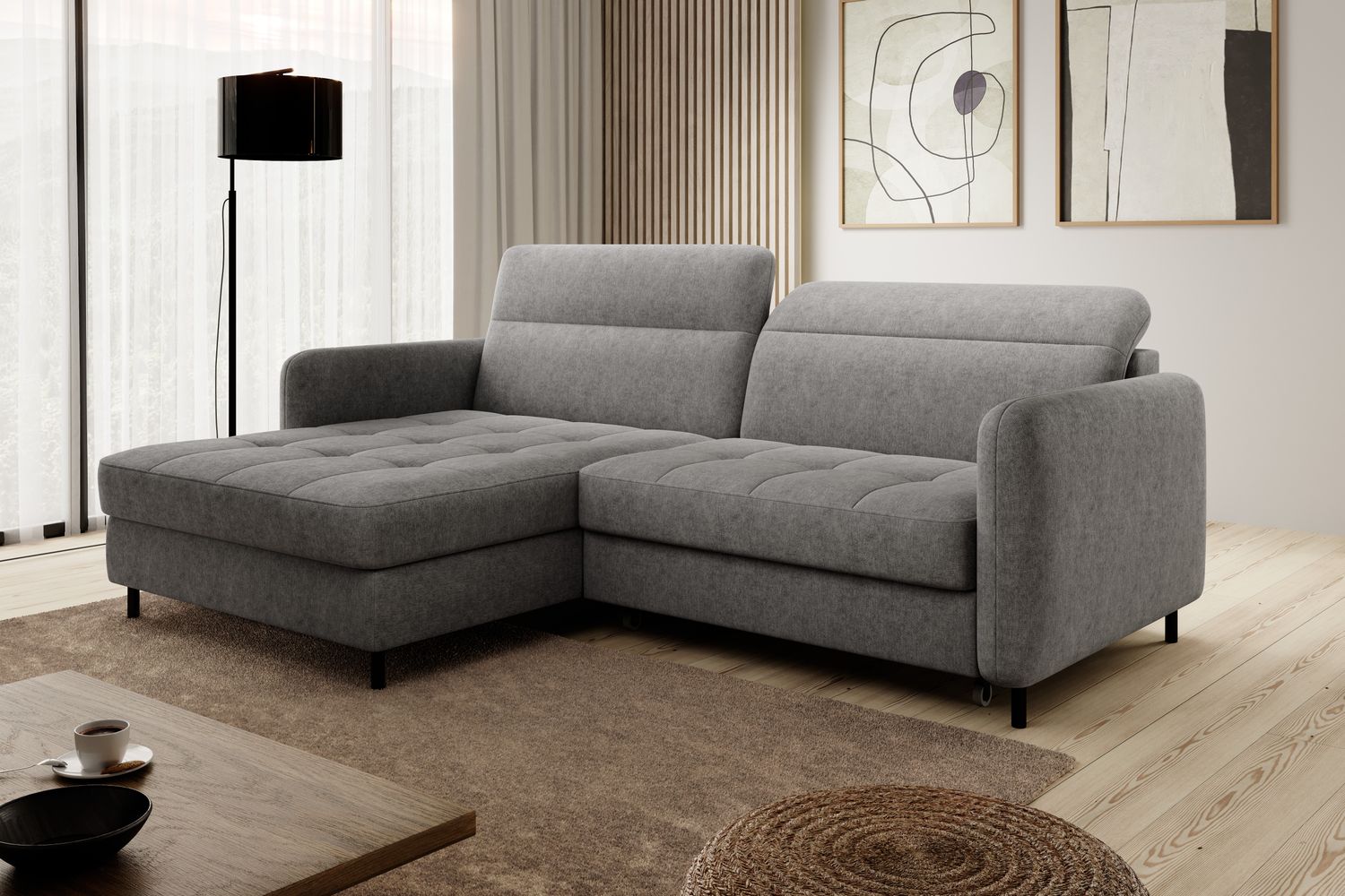Corner Sleeper Sofa Gomsi 5 | size: Width: 228cm, Height: 100cm, Depth: 165cm | color: Raquel | image: 1 | variant: 1014587