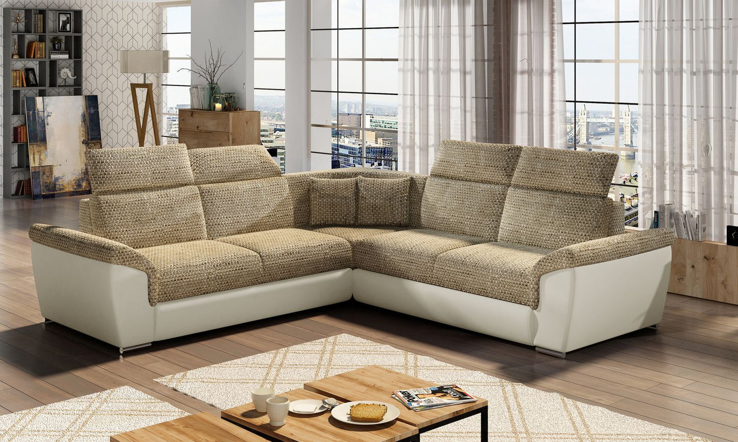 Corner Sleeper Sofa Grantham 1 | size: Width: 268cm, Height: 102cm, Depth: 268cm | color: Berlin/Soft | image: 1 | variant: 1016637