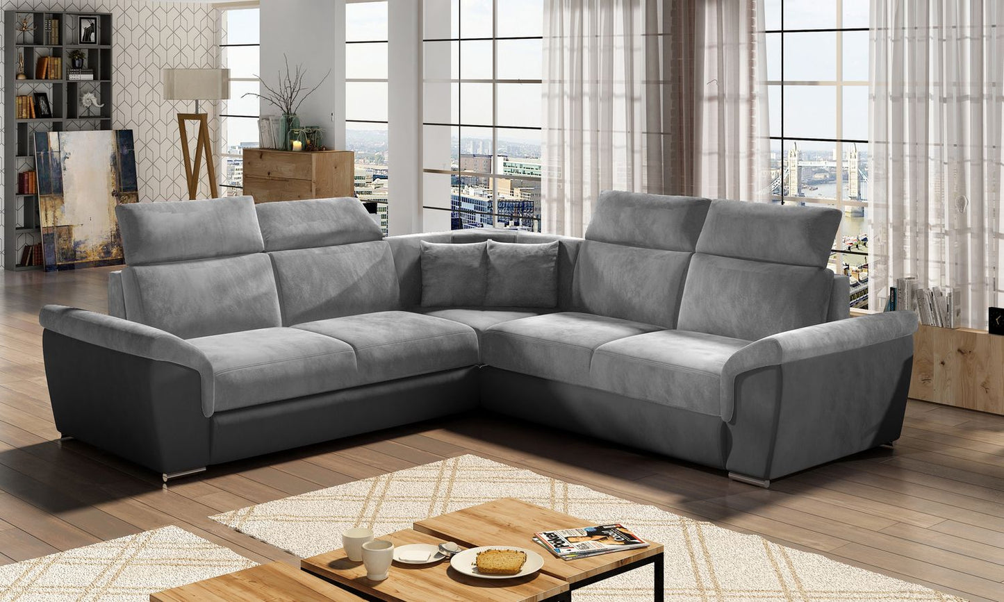 Corner Sleeper Sofa Grantham 14 | size: Width: 268cm, Height: 102cm, Depth: 268cm | color: Monolith | image: 1 | variant: 1016650