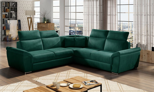 Corner Sleeper Sofa Grantham 19 | size: Width: 268cm, Height: 102cm, Depth: 268cm | color: Green | image: 1 | variant: 1016655