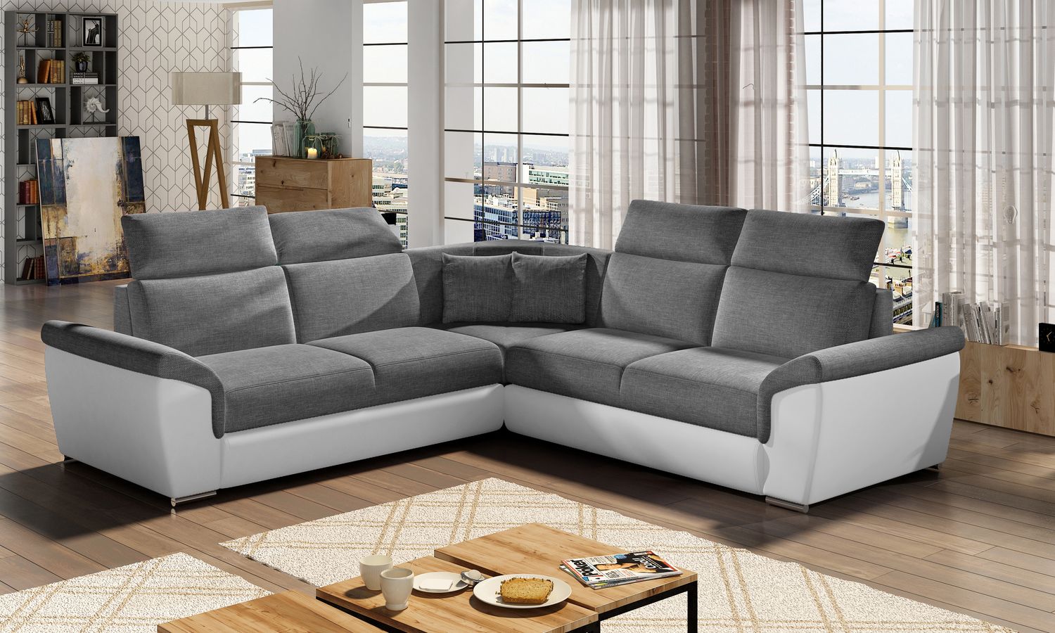 Corner Sleeper Sofa Grantham 9 | size: Width: 268cm, Height: 102cm, Depth: 268cm | color: Sawana/Soft | image: 1 | variant: 1016645
