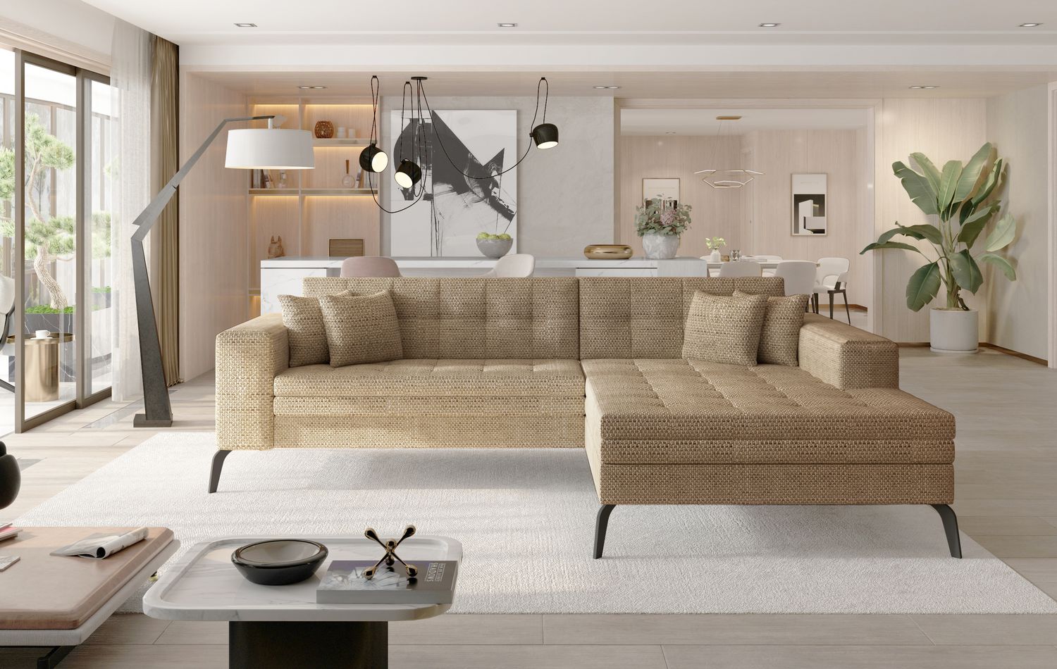 Corner Sleeper Sofa Grantown 27 | size: Width: 292cm, Height: 80cm, Depth: 196cm | color: Berlin | image: 1 | variant: 1017382