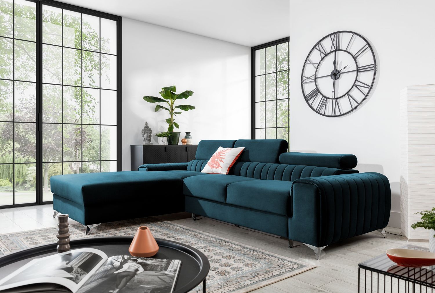 Corner Sleeper Sofa Grayson 21 | size: Width: 275cm, Height: 98cm, Depth: 205cm | color: Nube | image: 1 | variant: 1014642