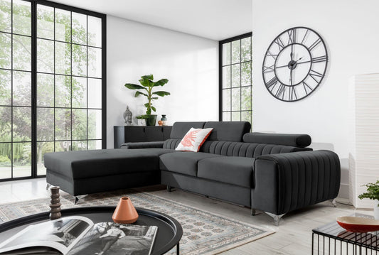 Corner Sleeper Sofa Grayson 5 | size: Width: 205cm, Height: 98cm, Depth: 55cm | color: Nube | image: 1 | variant: 1014626