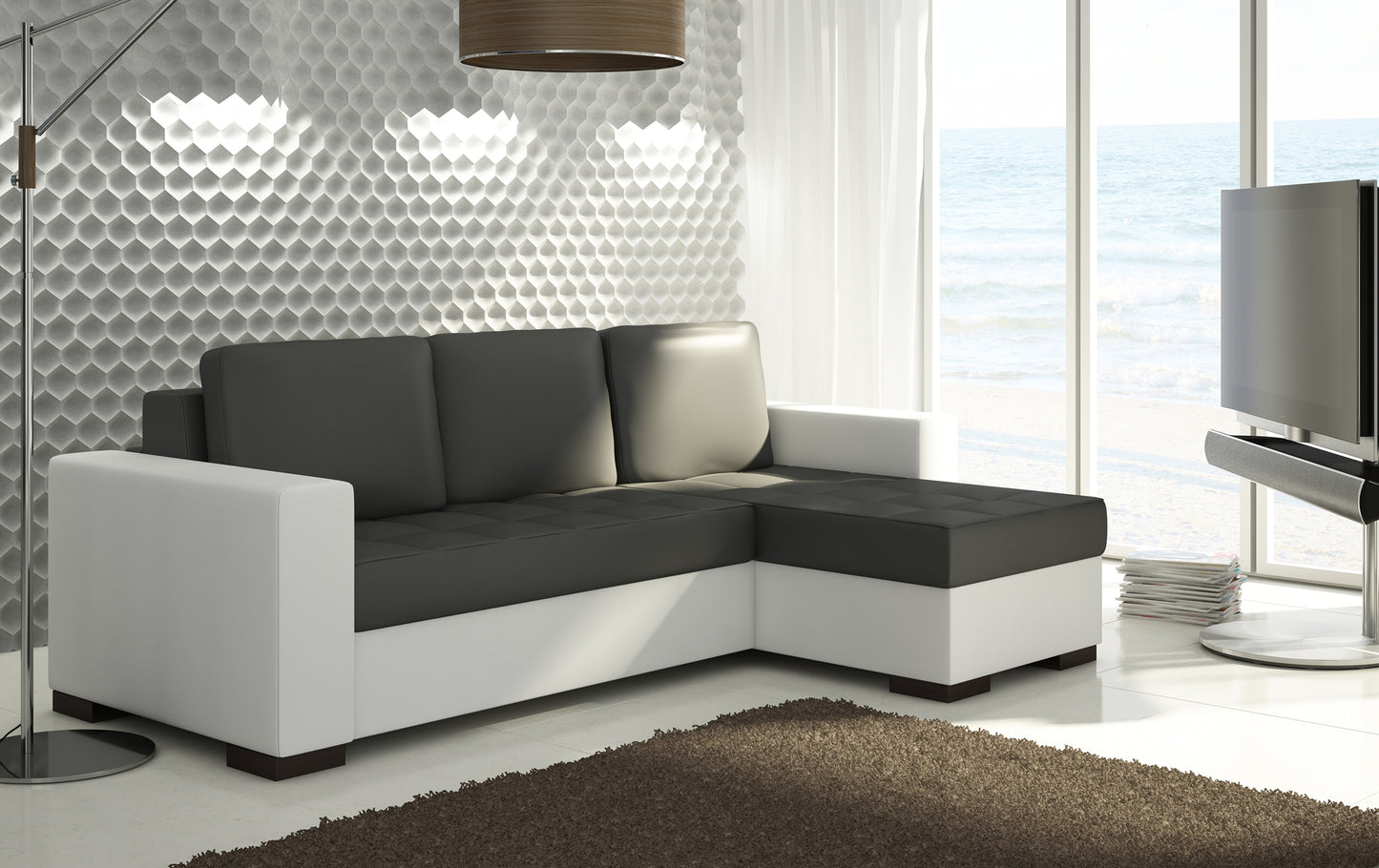 Corner Sleeper Sofa Hinckley 1 | size: Width: 237cm, Height: 90cm, Depth: 57cm | color: Soft | image: 1 | variant: 1017106