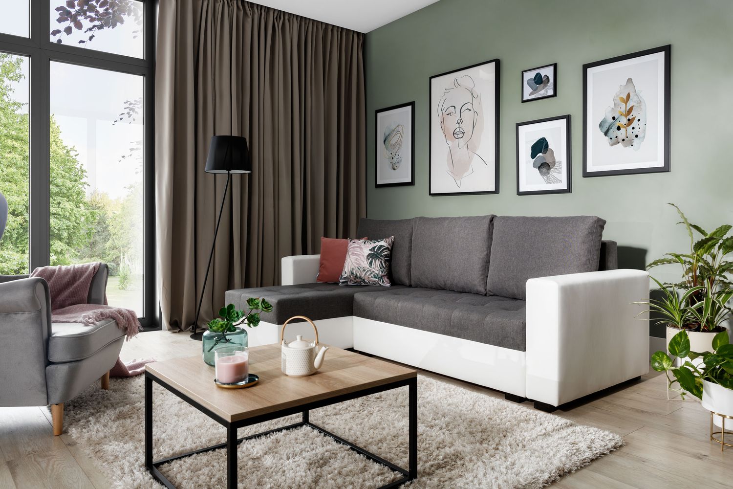 Corner Sleeper Sofa Hinckley | size: Width: 237cm, Height: 90cm, Depth: 57cm | color: Sawana/Soft | image: 1 | variant: 1017105