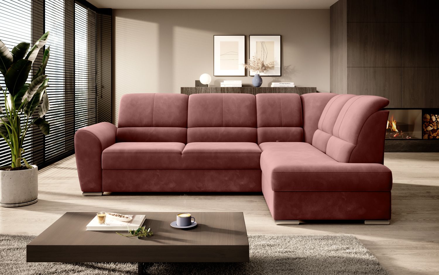 Corner Sleeper Sofa Horncastle 64 | size: Width: 270cm, Height: 93cm, Depth: 186cm | color: Lukso | image: 1 | variant: 1016278