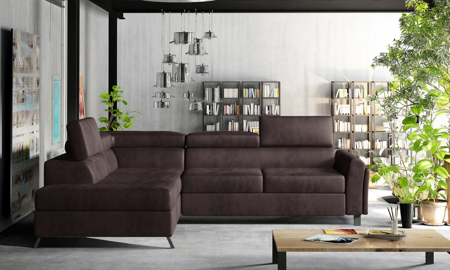 Corner Sleeper Sofa Kairos 4 | size: Width: 265cm, Height: 95cm, Depth: 200cm | color: Mat/Velvet | image: 1 | variant: 1015731