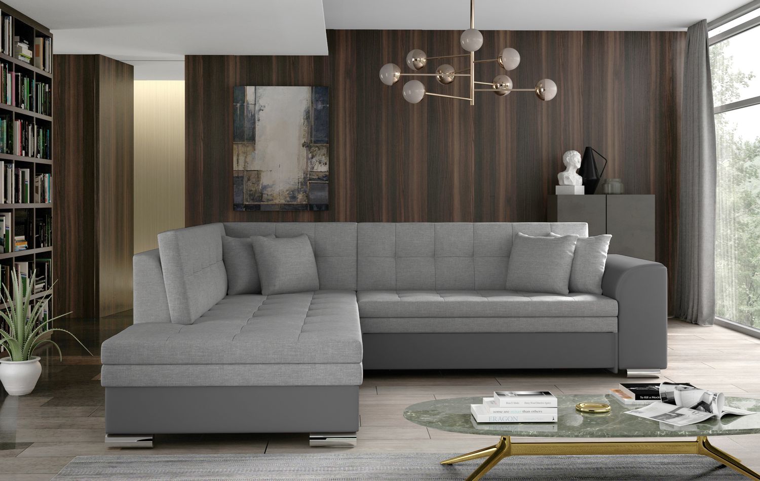 Corner Sleeper Sofa Kettering 3 | size: Width: 260cm, Height: 80cm, Depth: 58cm | color: Sawana/Soft | image: 1 | variant: 1017233