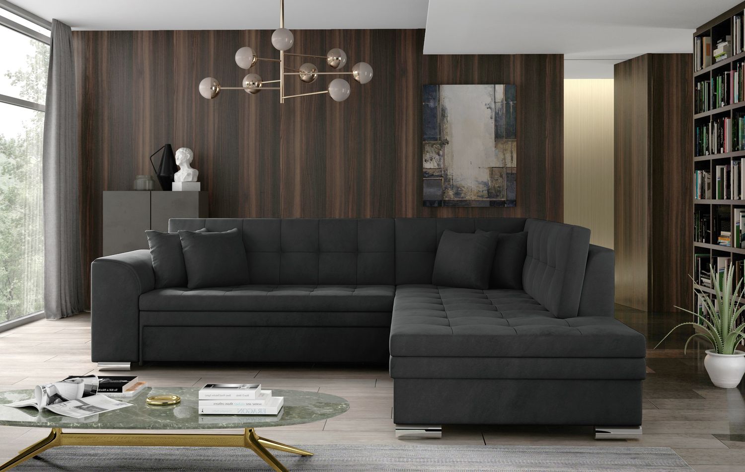 Corner Sleeper Sofa Kettering 67 | size: Width: 260cm, Height: 80cm, Depth: 58cm | color: Paros | image: 1 | variant: 1017297