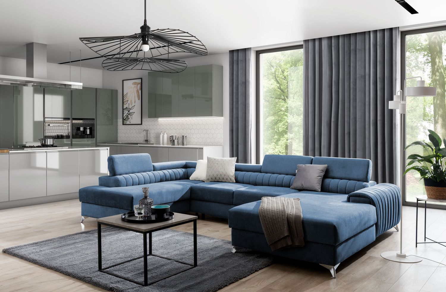 Corner Sleeper Sofa Lacante 16 | size: Width: 354cm, Height: 92cm, Depth: 202cm | color: Gojo | image: 1 | variant: 1014733