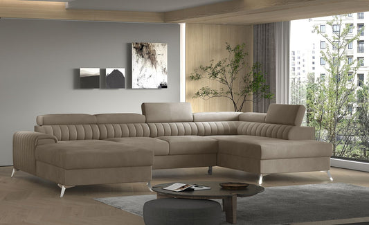Corner Sleeper Sofa Lacante 28 | size: Width: 354cm, Height: 92cm, Depth: 202cm | color: Nube | image: 1 | variant: 1014745