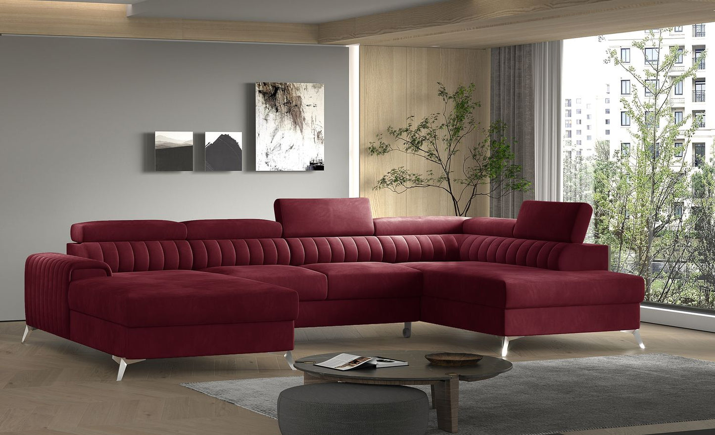Corner Sleeper Sofa Lacante 32 | size: Width: 354cm, Height: 92cm, Depth: 202cm | color: Loco | image: 1 | variant: 1014749