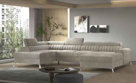 Corner Sleeper Sofa Lacante 9 | size: Width: 354cm, Height: 92cm, Depth: 202cm | color: Sola | image: 1 | variant: 1014726