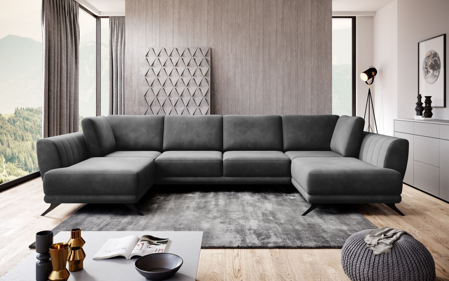 Corner Sleeper Sofa Larco 10 | size: Width: 362cm, Height: 90cm, Depth: 191cm | color: Loco | image: 1 | variant: 1014684