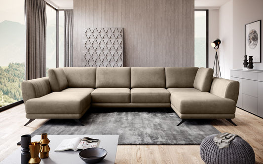 Corner Sleeper Sofa Larco 23 | size: Width: 362cm, Height: 90cm, Depth: 191cm | color: Nube | image: 1 | variant: 1014697
