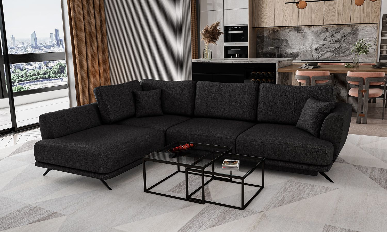 Corner Sleeper Sofa Larde 18 | size: Width: 276cm, Height: 90cm, Depth: 191cm | color: Vero | image: 1 | variant: 1014833