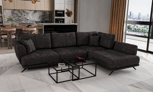 Corner Sleeper Sofa Larde 53 | size: Width: 276cm, Height: 90cm, Depth: 191cm | color: Leve | image: 1 | variant: 1014868