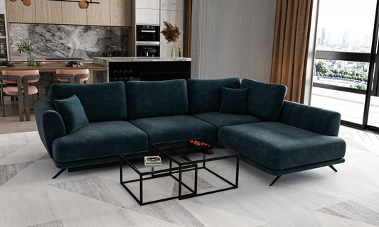 Corner Sleeper Sofa Larde 77 | size: Width: 276cm, Height: 90cm, Depth: 191cm | color: Nube | image: 1 | variant: 1014892