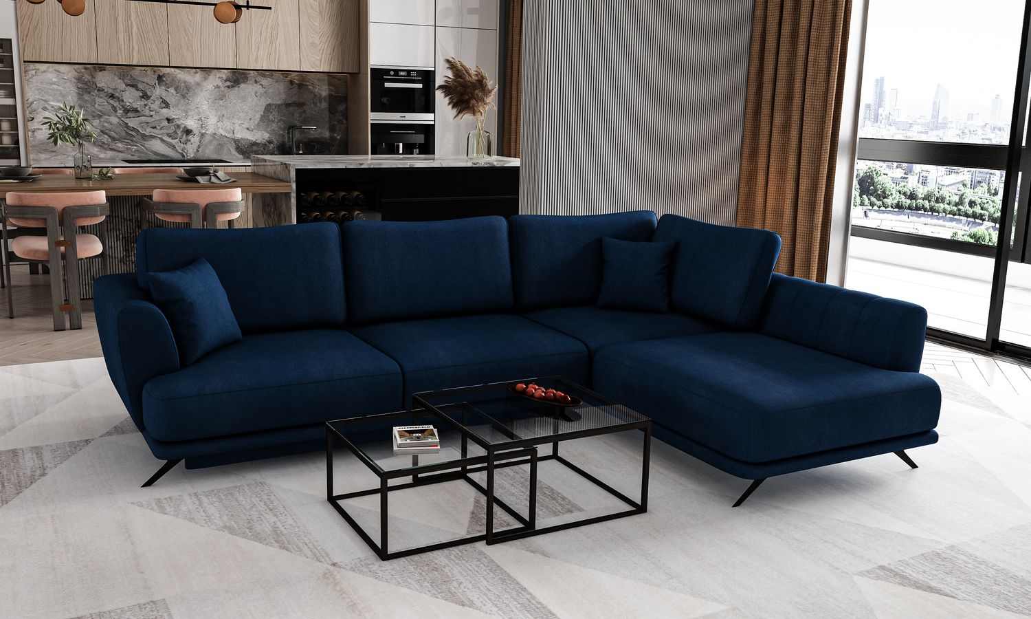 Corner Sleeper Sofa Larde 79 | size: Width: 276cm, Height: 90cm, Depth: 191cm | color: Velvetmat | image: 1 | variant: 1014894