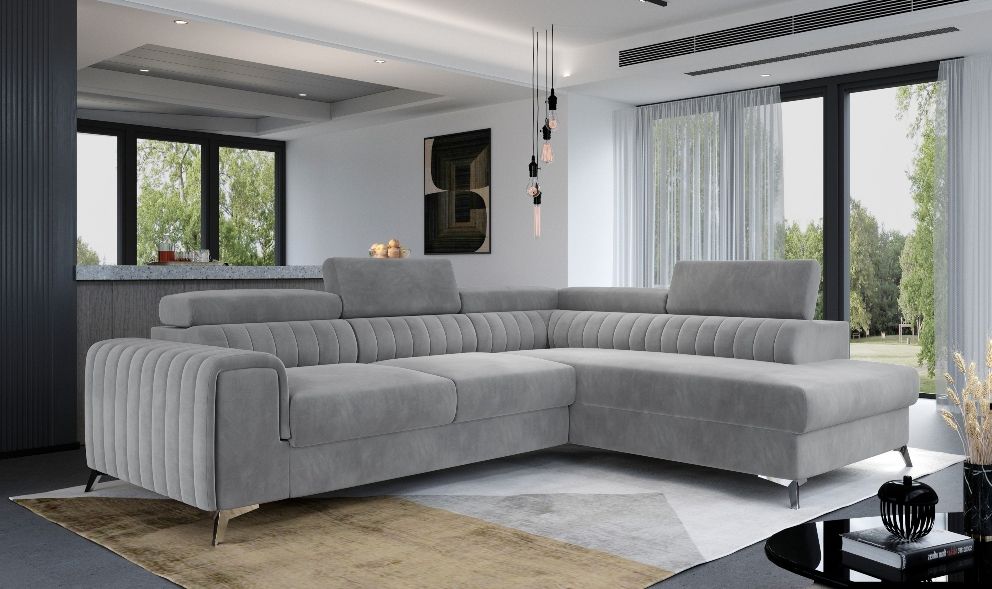 Corner Sleeper Sofa Laurence | size: Width: 275cm, Height: 98cm, Depth: 205cm | color: Gray | image: 1 | variant: 1001436