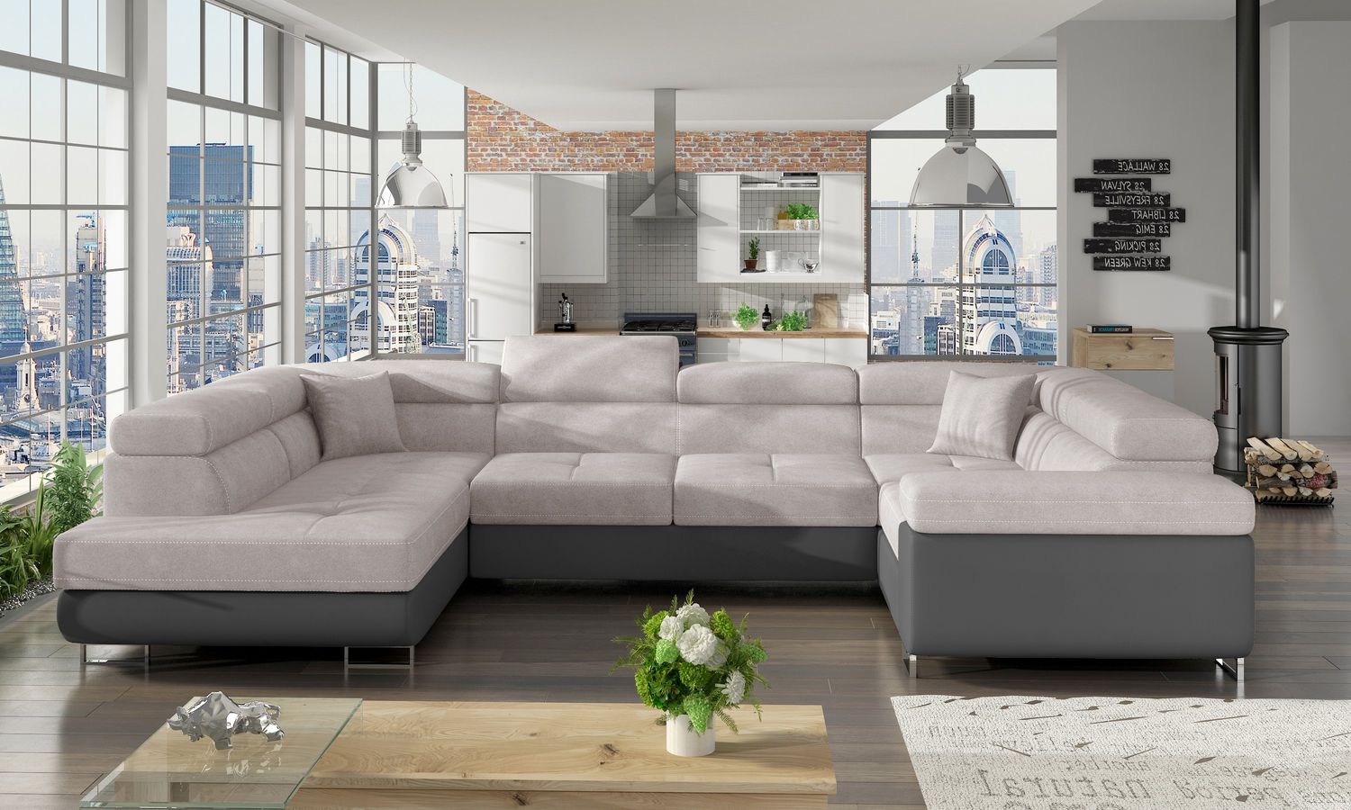 Corner Sleeper Sofa Letto 47 | size: Width: 340cm, Height: 90cm, Depth: 58cm | color: Soft/Soro | image: 1 | variant: 1015807