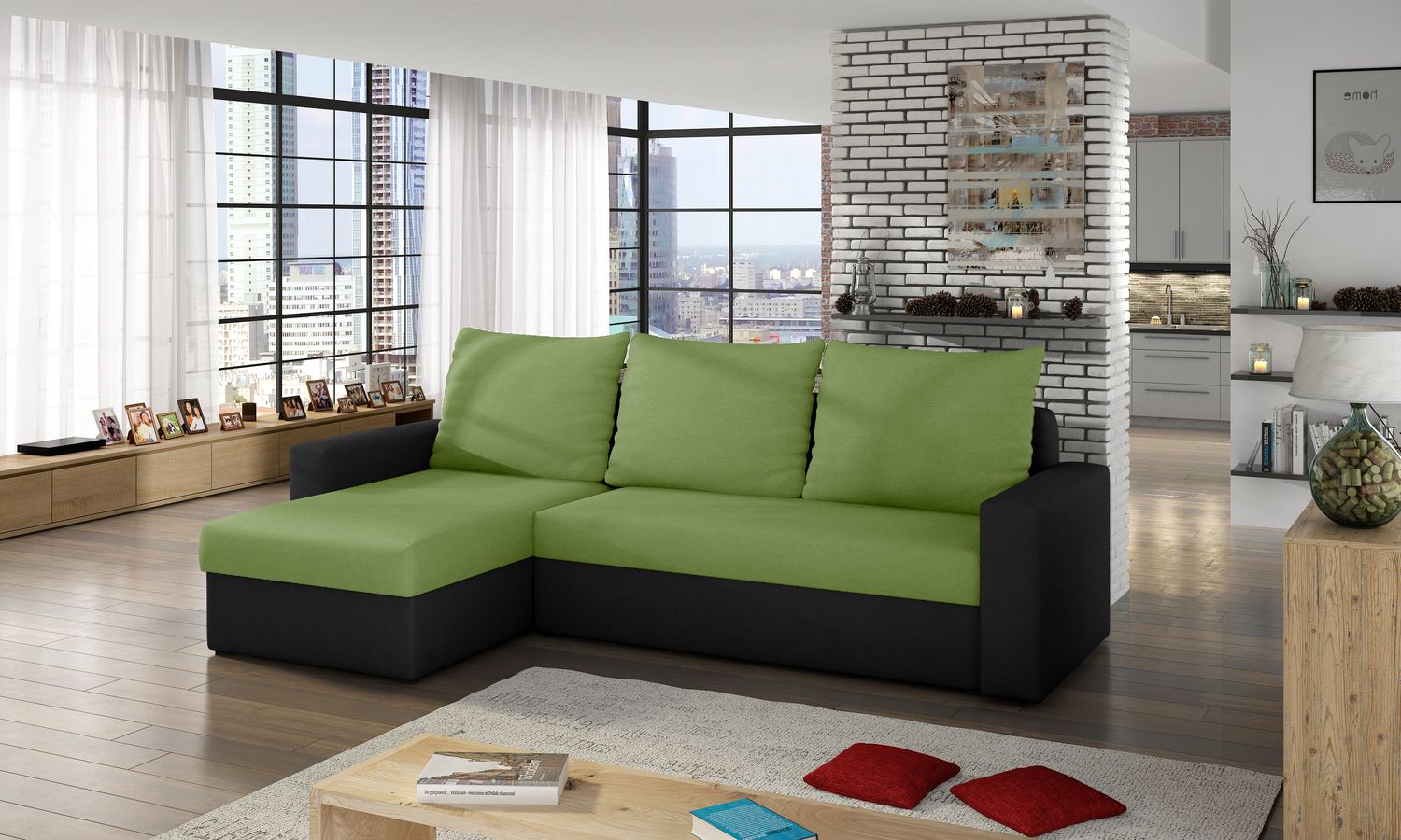 Corner Sleeper Sofa Livio 10 | size: Width: 237cm, Height: 90cm, Depth: 57cm | color: Alova | image: 1 | variant: 1015875