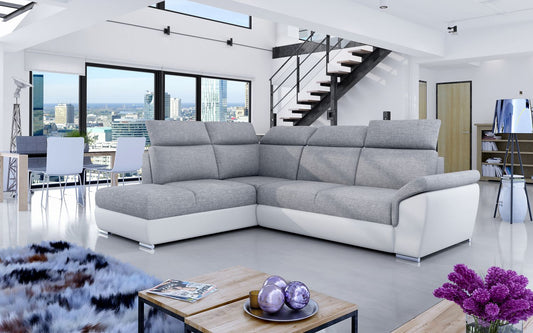 Corner Sleeper Sofa Loreto 55 | size: Width: 260cm, Height: 102cm, Depth: 60cm | color: Sawana/Soft | image: 1 | variant: 1015944