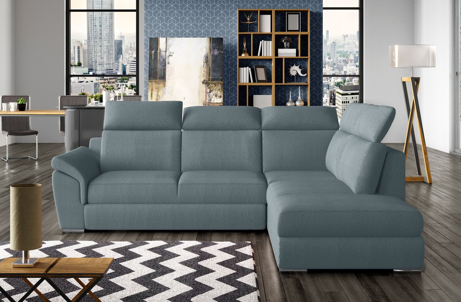 Corner Sleeper Sofa Loreto 67 | size: Width: 260cm, Height: 102cm, Depth: 60cm | color: Solar | image: 1 | variant: 1015956