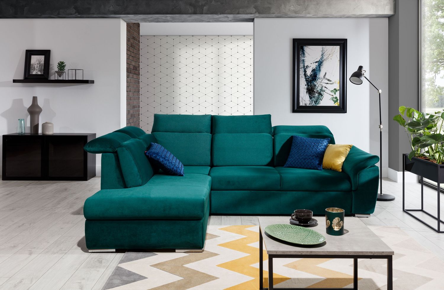 Corner Sleeper Sofa Loreto 85 | size: Width: 260cm, Height: 102cm, Depth: 60cm | color: Kronos | image: 1 | variant: 1015974