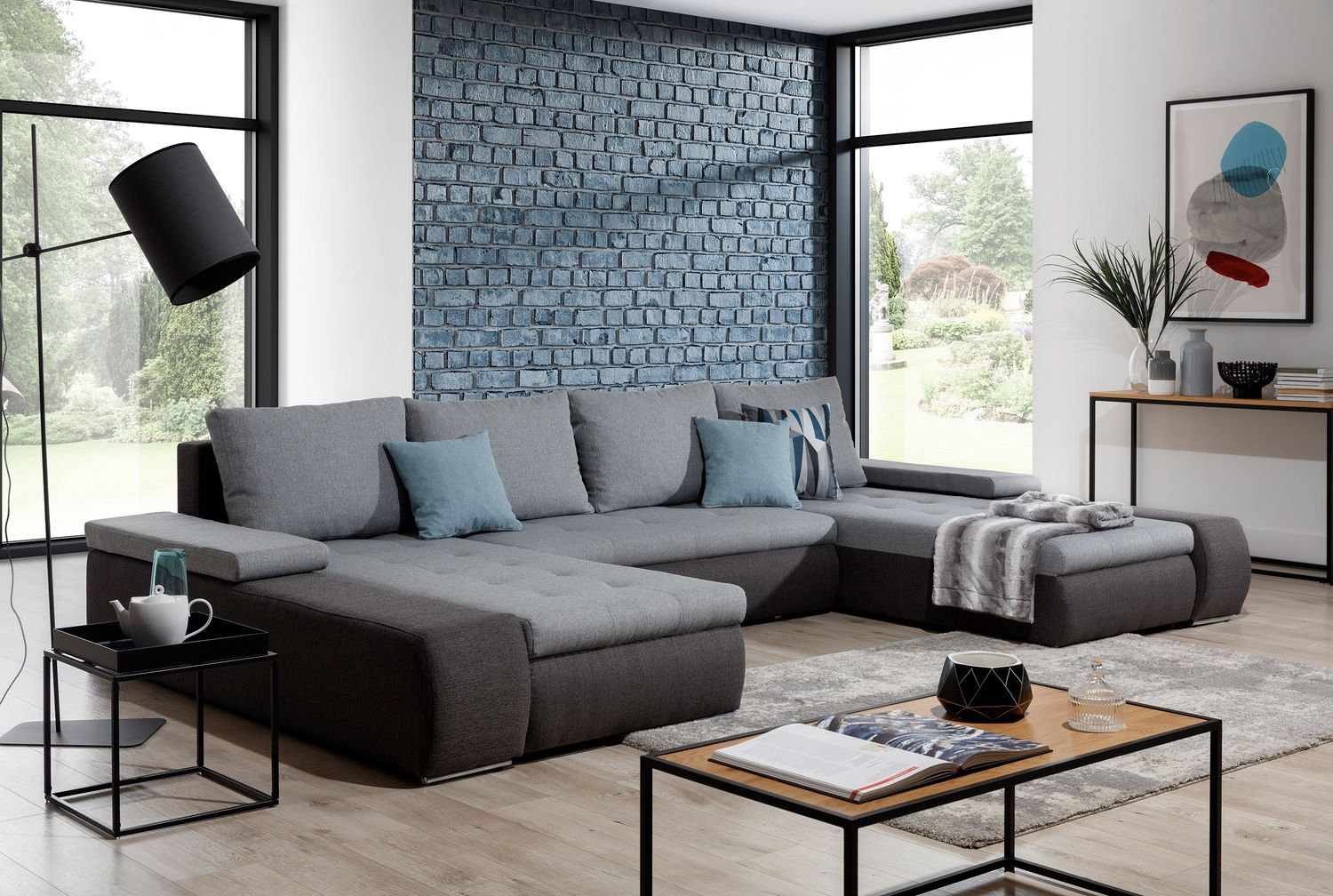 Corner Sleeper Sofa Loughborough 13 | size: Width: 363cm, Height: 88cm, Depth: 53cm | color: Portland | image: 1 | variant: 1017048