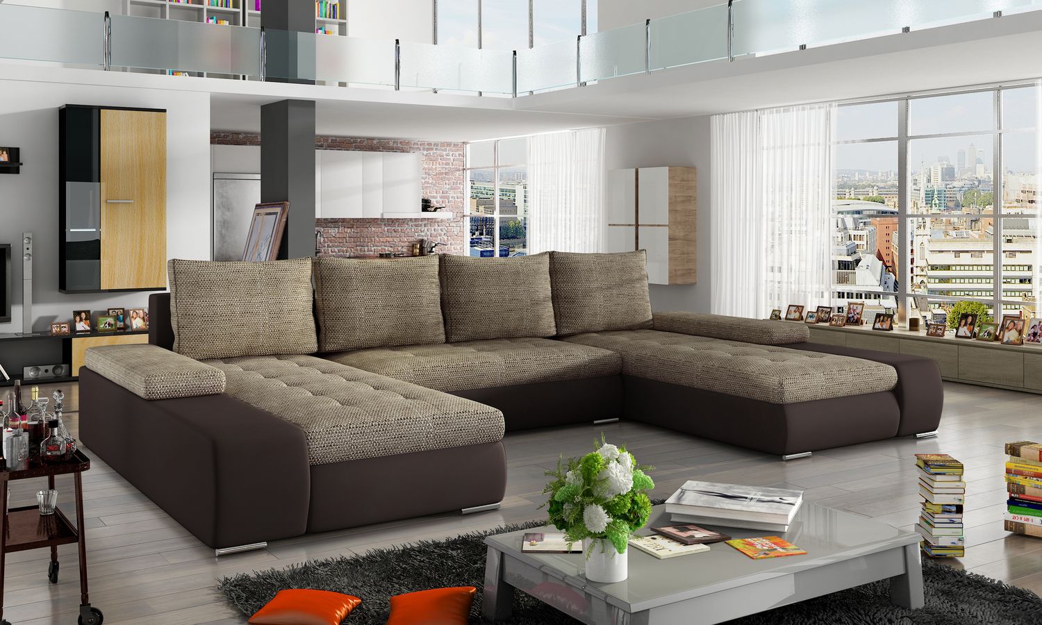 Corner Sleeper Sofa Loughborough 5 | size: Width: 363cm, Height: 88cm, Depth: 53cm | color: Berlin/Soft | image: 1 | variant: 1017040