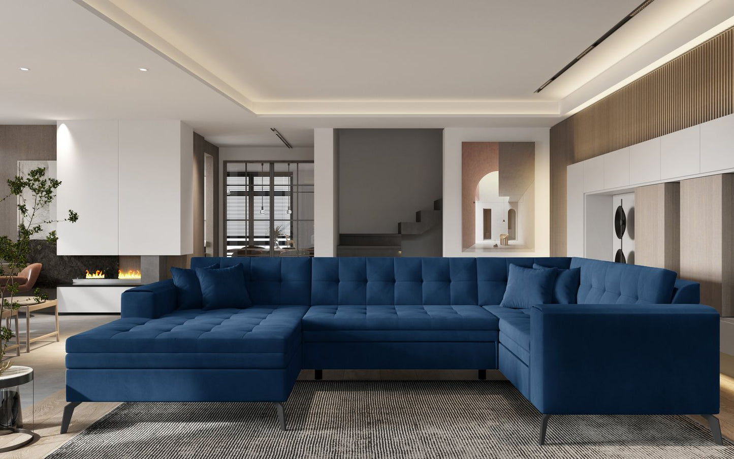 Corner Sleeper Sofa Montez 14 | size: Width: 340cm, Height: 93cm, Depth: 180cm | color: Nube | image: 1 | variant: 1014913